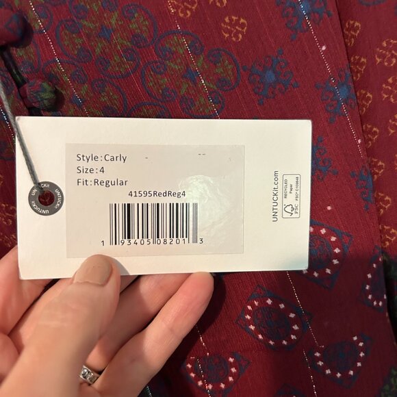 Untuckit New With Tags Red Carly Dress - Picture 4 of 5